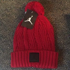 NIKE Jumpman Pom Beanie...Adult Unisex...Crimson